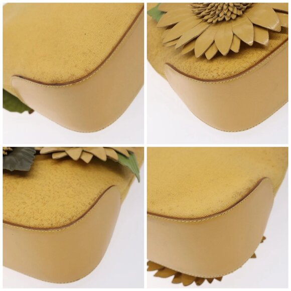 Salvatore Ferragamo Sunflower Shoulder Bag Canvas Yellow Auth 133137 - Picture 16 of 16